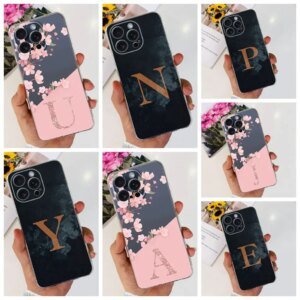 For Apple iPhone 15 Pro Case Fashion Letter Luxury Flower TPU Soft Silicone Back Cover For iPhone 15 Pro 15 Pro Max Phone Case