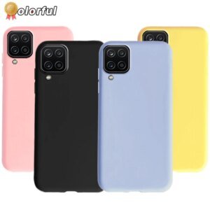 Case For Samsung Galaxy A12 F12 M12 Candy Solid Color Shockproof Soft Silicone Back Cover For Samsung A 12 M 12 F 12 Funda Cases