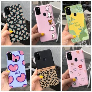 For Samsung M30s Case Cover Funny Cute Cat Painted TPU Shockproof Bumper For Samsung M30s Galaxy M30s Silicon Phone Case Funda