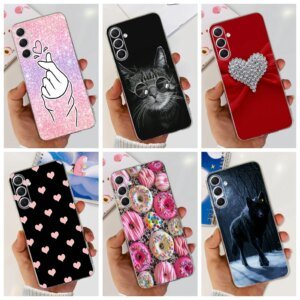 Case For Samsung F54 5G Back Cover Glitters Fashion Cat Wolf Soft Silicon Bumper For Samsung Galaxy F54 5G F546B Phone Case Capa