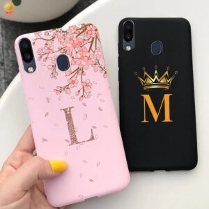 Letter For Samsung M10 M20 M30 Case Black Pink Soft Silicone Shockproof Bumper Cover For Samsung Galaxy M10 M20 M30 Phone Case