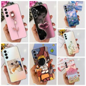 Case For Samsung Galaxy A34 5G 6.6"Cute Cat Astronaut Soft Silicone TPU Cover For Samsung a34 A34 5G Shockproof Phone Case Funda