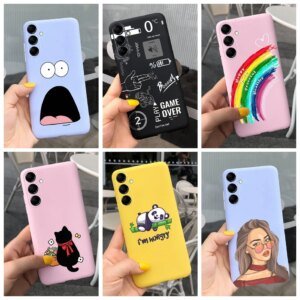 For Samsung F54 5G Cases Cute Cartoon Shockproof Black Pink Silicone For Samsung Galaxy F54 F54 5G Phone Case Bumper Funda