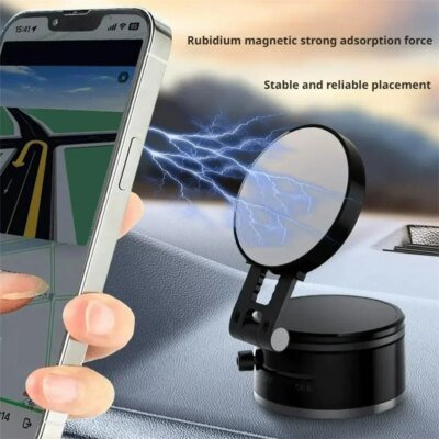 Foldable Phone Car Holder 360° Adjustable Mount Navigation Holder Vacuum Magnetic Suction Cup Portable Adsorption Bracket in Car