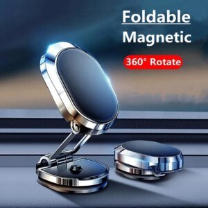 1080° Rotation Car Phone Holder Magnetic Mount Metal Magnet Smartphone Universal Mobile Stand GPS Foldable Phone Bracket in Car