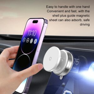Car Phone Holder Magsafe Magnetic Vacuum Intelligent Car Mount 360° Rotation Magnetic Vacuum Adsorption Suction Cup Bracket Car