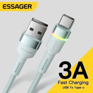 Essager 3A USB Type C Cable USB A To Type C Fast Charging Cables For Mobile Phone Samsung Redmi Xiaomi Data Cord Charger Wire