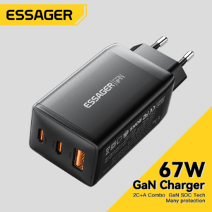 Essager 67W GaN USB Type C Charger PPS 65W Fast Charge For Samsung QC 4.0 PD 3.0 iPhone 15 14 13 Pro Huawei Phone Laptop Chagers
