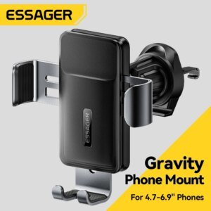 Essager Gravity Car Phone Holder Air Vent Clip Mount Mobilephone Stand For 4.7-6.5 Inch Phone  For iPhone 16 15 14 13 Pro Xiaomi