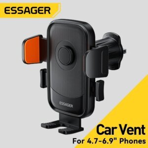 Essager 360°Rotating Car Phone Holder One-touch locking Air Vent Clip Universal Phone Stand Holder For 4.7-6.9 Inch Mobile Phone