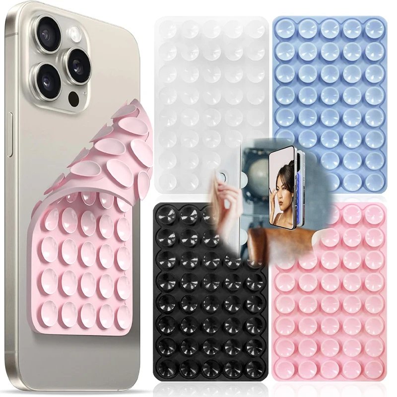 Silicone 24 Suction Phone Holder Multifunctional Suction Cup Mat Wall Stand Anti-Slip Single Sided Case Glue Mount Back Stickers 1 Silicone 24 Suction Phone Holder Multifunctional Suction Cup Mat Wall Stand Anti-Slip Single Sided Case Glue Mount Back Stickers
