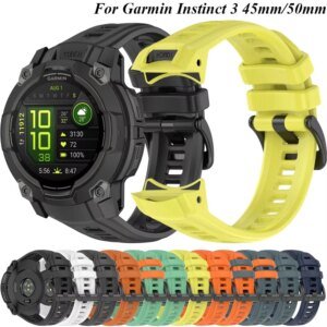 Silicone Strap for Garmin Instinct 3 Amoled 50mm 45mm Original Official Wristband for Garmin Instinct 3 Solar 45mm 50mm Strap