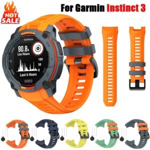 Silicone Strap for Garmin Instinct 3 Amoled 50mm 45mm Original Official Wristband For Garmin Instinct 3 45mm 50mm Strap
