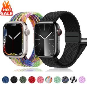 Braided SOLO LOOP strap For Apple Watch Ultra 2 49mm 44mm 40mm 41mm 42mm 45mm Magnetic Correa Bracelet Series 10 9 7 SE 6 8 Band
