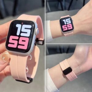 Magnetic Strap For Apple watch ultra 2 band 49mm 46mm 44mm 45mm 41mm 42mm 38mm 40mm Silicone Bracelet iWatch Series 10 9 7 8 se