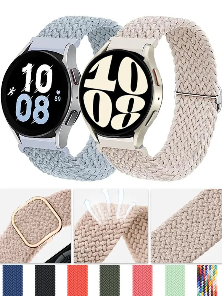 20mm/22mm Band For Samsung Galaxy Watch 4/5/6/5 pro/6 Classic/gear s3/active 2 Braided Solo loop bracelet Huawei GT 2e 3 4 Strap 1 20mm/22mm Band For Samsung Galaxy Watch 4/5/6/5 pro/6 Classic/gear s3/active 2 Braided Solo loop bracelet Huawei GT 2e 3 4 Strap