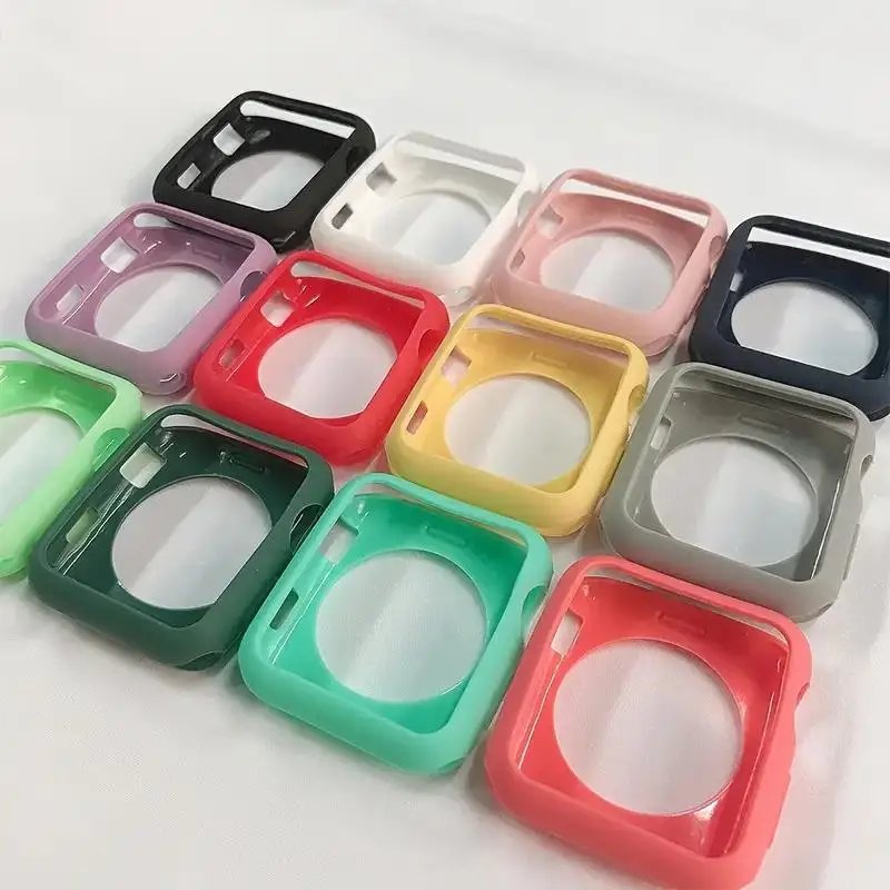 Cover for Apple Watch case 44MM 40MM 38MM 42MM 41MM 45MM Soft TPU Cover screen Protector Apple watch Series 9 8 7 6/5/4/3/2/SE 1 Cover for Apple Watch case 44MM 40MM 38MM 42MM 41MM 45MM Soft TPU Cover screen Protector Apple watch Series 9 8 7 6/5/4/3/2/SE