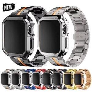 Stainless Steel Band+TPU Cover Case for Apple Watch 49mm 40mm 45mm 44mm 41 Strap+case for Series 9 8 7 6 5 4 SE Ultra Watchband