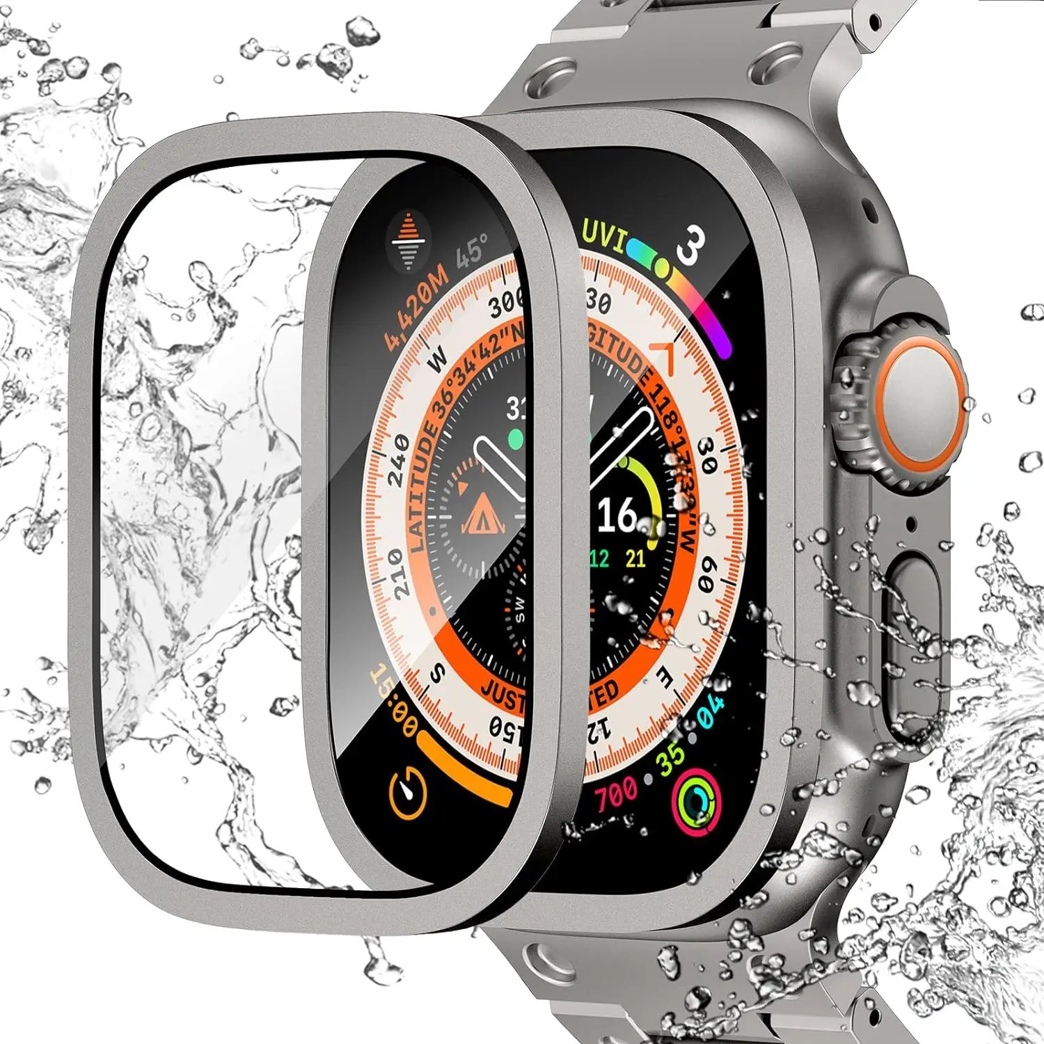 Tempered Glass For Apple Watch ultra band 49mm Screen Protector Anti-Scratch HD Full Film Metal Bumper iWatch Ultra2 49 mm Strap 1 Tempered Glass For Apple Watch ultra band 49mm Screen Protector Anti-Scratch HD Full Film Metal Bumper iWatch Ultra2 49 mm Strap