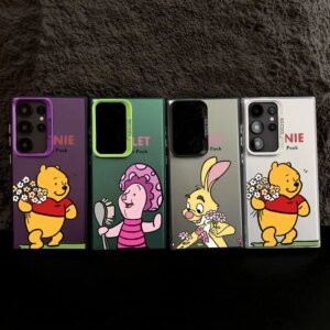 Cartoon Winnies The Pooh Piglet S25 Case For Samsung S25 S24 Ultra Carcasa For Galaxy S23 S22 S21 FE S20 Ultra Plus Phone Cover