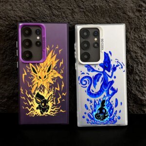 Eevee Water Chameleon Pokemons Anime Case For Samsung S25 S24 Ultra Carcasa For Galaxy S23 S22 S21 FE S20 Ultra Plus Phone Cover