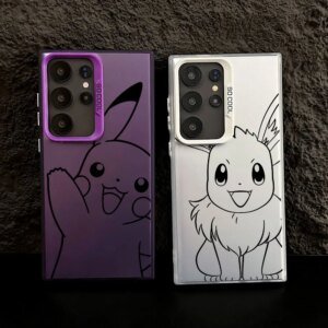 Line Pokemons Cartoon S25 Case For Samsung S25 S24 Ultra Carcasa For Galaxy S23 S22 S21 FE S20 Ultra Plus Shockproof Phone Cover