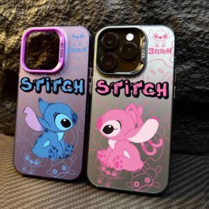 Angel-Stitch Cartoon Coque For Apple iPhone 16e 16 14 15 13 11 Pro Max Case 15 Plus 12 13 Mini 16e Shockproof Phone Cover-Stitch