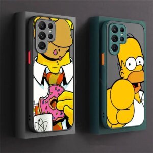 Cartoon The-Simpsons-Family Phone Case For Samsung Galaxy S24 Cases S23 Ultra S22 S21 S20 FE S10 Plus Samsung S24 Note 20 Cover
