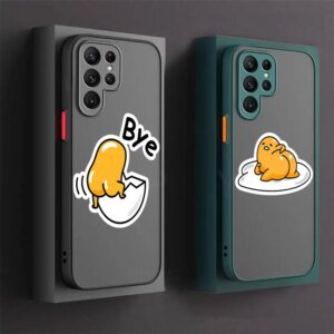 Cartoon Funny Gudetama Bye Phone Case For Samsung Galaxy S24 Case S23 Ultra S22 S21 S20 FE S10 Plus For Samsung S24 Note20 Cover
