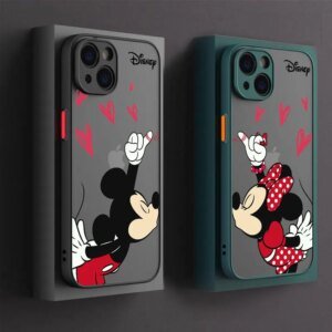 Disney Love Minnie Mickey Anime Phone Case For iPhone 14 15 16 Pro Max Cover For Apple 11 12 13 Pro 7 8 16 Plus Translucent Case