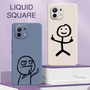 Funny Middle Finger Cute Man Phone Case For Xiaomi 13 12T 11T 10T Pro Mi 11Lite 5G NE 12 11 10 9 Lite 5G Liquid Funda Back Cover