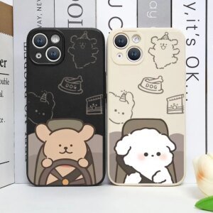 Funny Cartoon Dog Phone Case for Iphone 13 12 11 14 15 16 Pro Max XS MAX X Soft Covers for Iphone 7 8 14 Plus SE20 Couple Fundas
