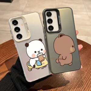 Funny Bubududu Panda Couples Phone Case for Samsung Galaxy A55 A54 A53 A52 A51 A70 A32 A13 5G Shockproof Back Cover Paired Funda