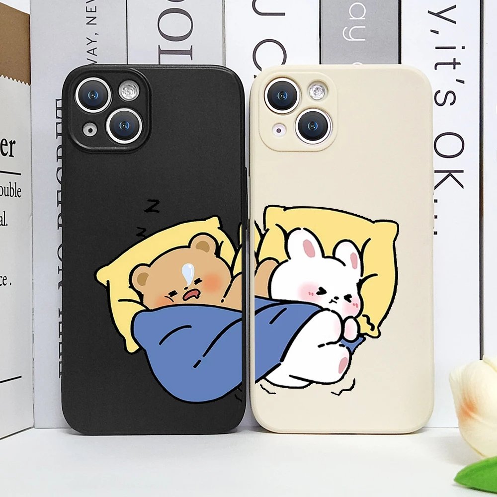 Cartoon Rabbit Bear Paired Couple Phone Case for IPhone 11 12 13 15 16 Pro Max Mini X XS 7 8 14 Plus SE2 Clear Lovers Soft Cover 1 Cartoon Rabbit Bear Paired Couple Phone Case for IPhone 11 12 13 15 16 Pro Max Mini X XS 7 8 14 Plus SE2 Clear Lovers Soft Cover