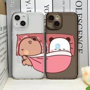 Cute DUDU BUBU Couple Phone Case for IPhone 11 12 13 14 15 16 Pro Max Mini X XS SE2 7 8 Plus Soft Covers Creative Cartoon Fundas