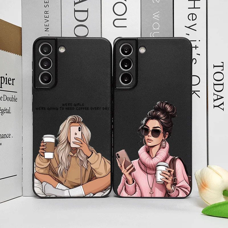 Girl Women Coffee Miss Phone Case for Samsung Galaxy S25 S24 S23 Ultra S22 Plus S21FE S25Edge M55 Fashion Lady Female Soft Cover 1 Girl Women Coffee Miss Phone Case for Samsung Galaxy S25 S24 S23 Ultra S22 Plus S21FE S25Edge M55 Fashion Lady Female Soft Cover