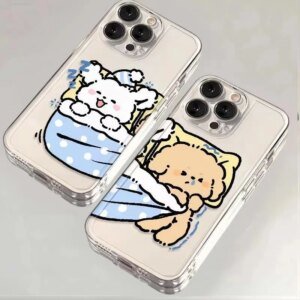 Puppy Maltese Phone Case For Bestie Lovers Couples For iPhone 11 12 13 14 15 16 Pro Max XR X XS Mini 8 7 Plus SE Clear Case