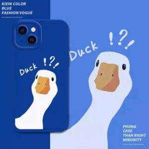 Cartoon Doubt Duck Phone Case For iPhone 16 15 14 13 12 11 Pro Max XS XR X 7 8 Plus Mini SE Soft Shockproof Bumper Back Cover