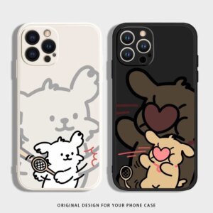 Cute Cartoon Dog Phone Case For Lovers Couples Fit for iPhone 11 12 13 14 15 16 Pro Max XR X XS 8 7 Plus Mini SE 2020 2022