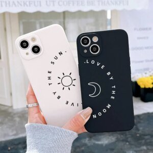 Couple Black and White Love Sun Moon Case For Samsung Galaxy S10 S20 S21 S22 S23 S24 FE Plus Ultra Note 20 Silicone Phone Case